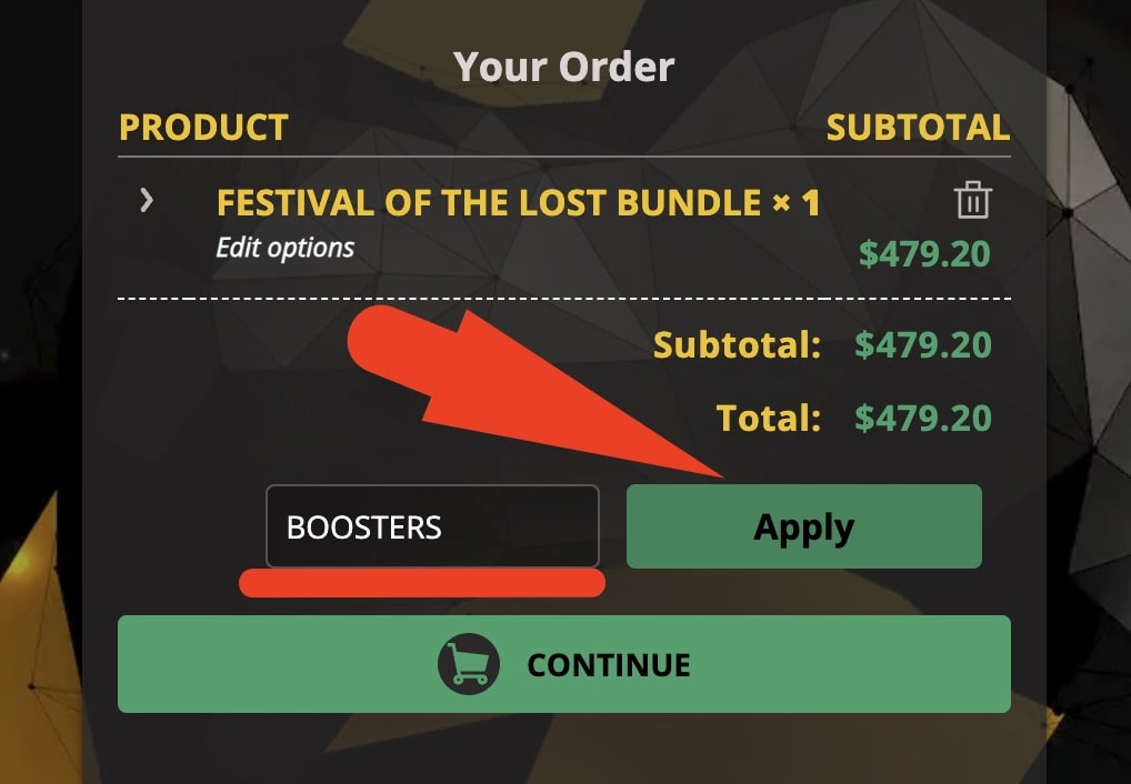 Kboosting apply promo code