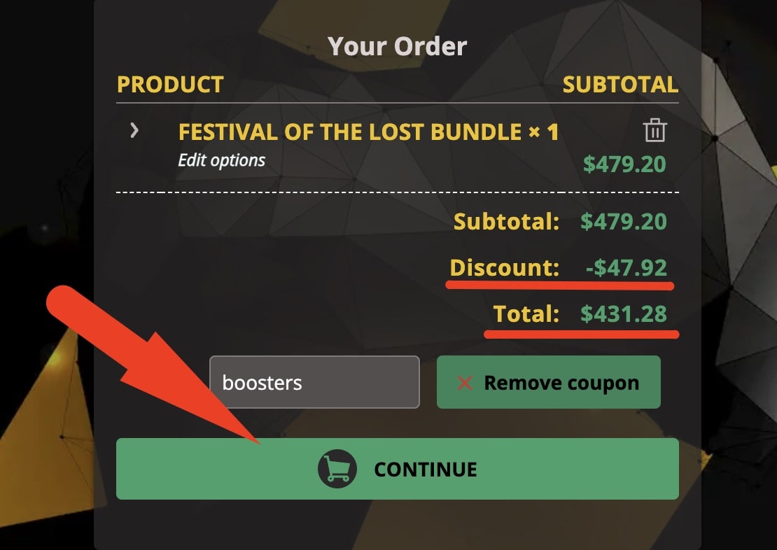 continue promo code Kboosting