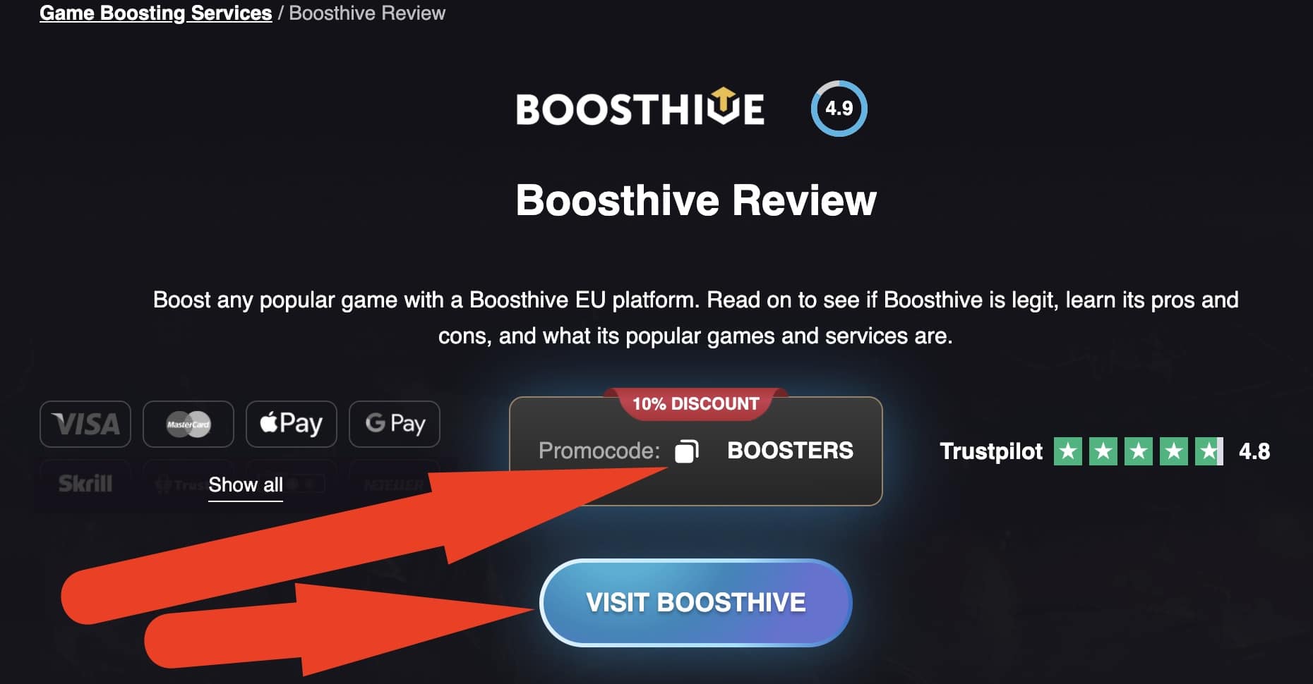 copy promo code Boosthive